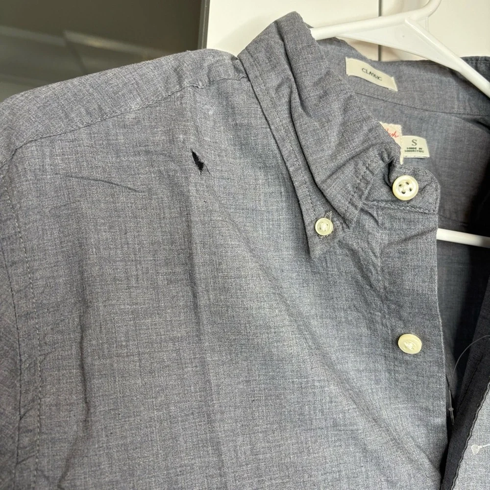 J. Crew Secret Wash Cotton Poplin Shirt Smoky Slate